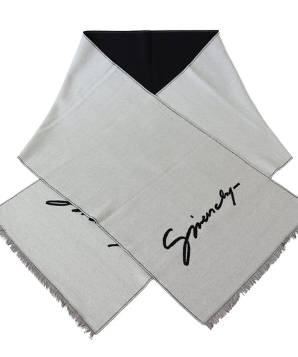 Givenchy Elegant Monochrome Wool-Silk Blend Scarf