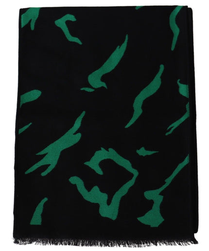 Givenchy Elegant Wool Silk Black Unisex Scarf