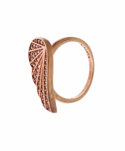 Nialaya Elegant Pink Gold CZ Crystal Ring