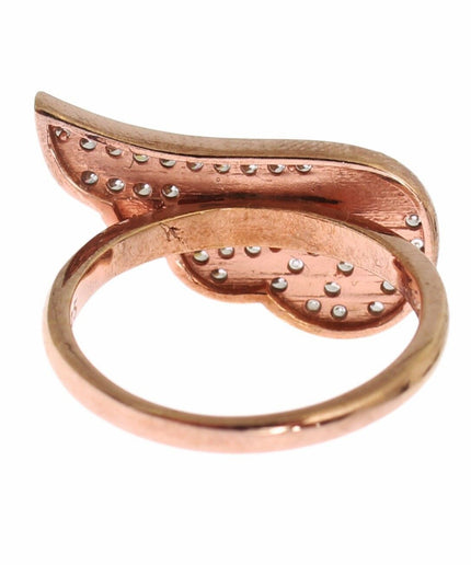 Nialaya Elegant Pink Gold CZ Crystal Ring