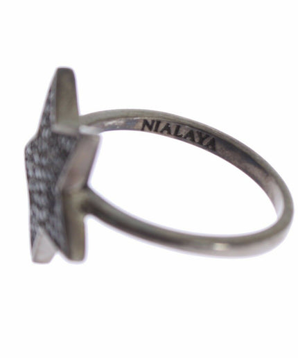 Nialaya Exquisite Sterling Silver CZ Crystal Ring