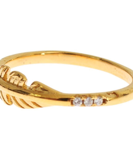 Nialaya Elegant Gold Plated Sterling Silver CZ Ring