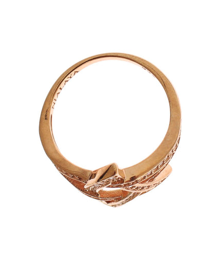 Nialaya Pink Gold Plated Silver CZ Crystal Ring