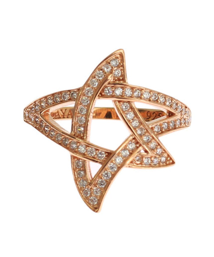 Nialaya Pink Gold Plated Silver CZ Crystal Ring