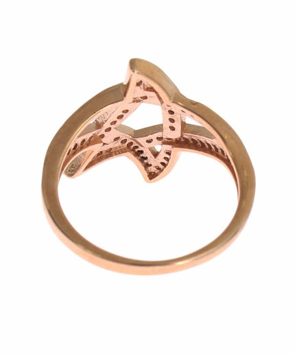 Nialaya Pink Gold Plated Silver CZ Crystal Ring