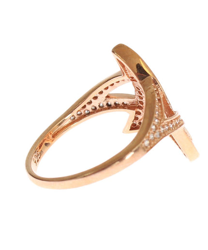 Nialaya Pink Gold Plated Silver CZ Crystal Ring