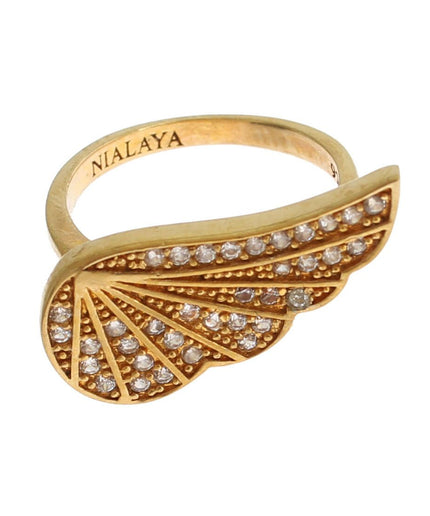 Nialaya Glamorous Gold Plated Crystal Ring