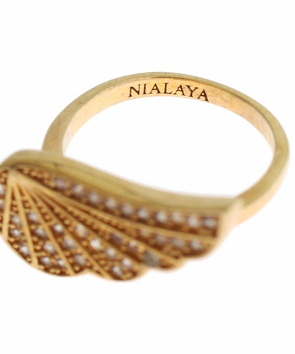 Nialaya Glamorous Gold Plated Crystal Ring