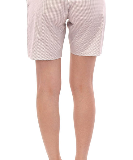 Andrea Incontri Chic White Checkered Cotton Shorts