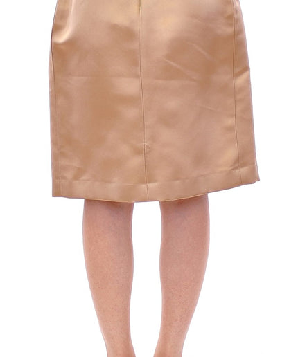 Andrea Incontri Elegant Silk Pleated Knee-Length Skirt