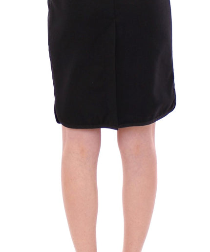 Corrado De Biase Elegant Black Wool-Cotton Blend Skirt