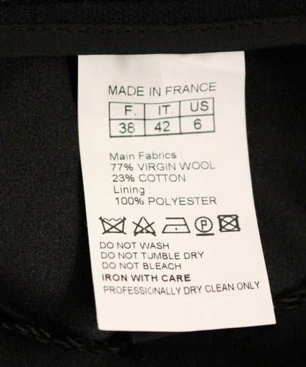 Corrado De Biase Elegant Black Wool-Cotton Blend Skirt