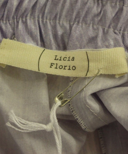 Licia Florio Elegant Purple Viscose Shorts - Side Zip Closure