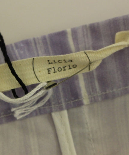 Licia Florio Elegant Purple Viscose Skirt - Wrap Closure