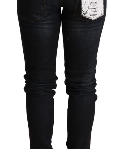 Acht Chic Blue Washed Skinny Low Waist Jeans