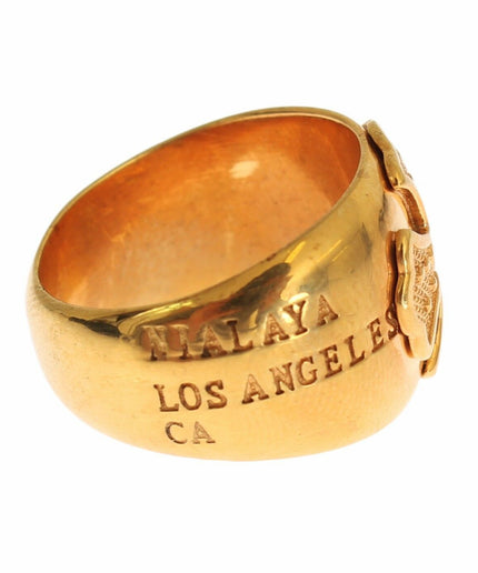 Nialaya Glamorous Gold-Plated Sterling Silver Ring