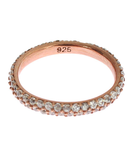 Nialaya Chic Pink Crystal-Encrusted Silver Ring