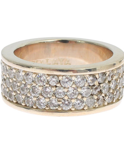 Nialaya Glamorous Silver CZ Crystal Embellished Ring