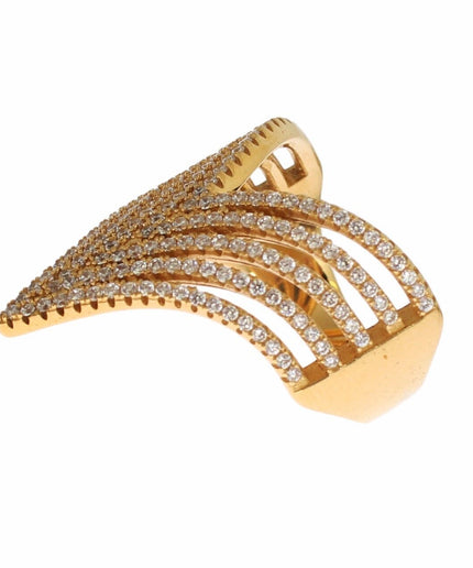 Nialaya Glamorous Gold Plated Crystal Ring