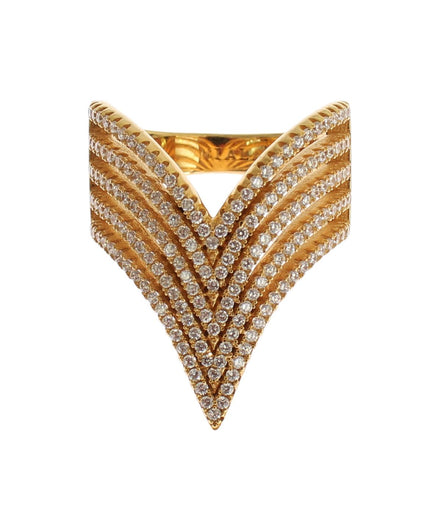 Nialaya Glamorous Gold Plated Crystal Ring