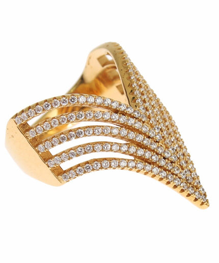 Nialaya Glamorous Gold Plated Crystal Ring