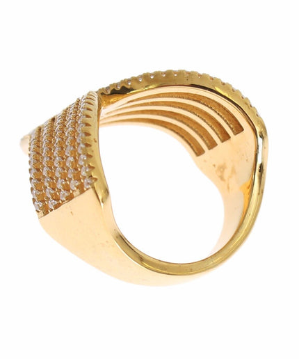 Nialaya Glamorous Gold Plated Crystal Ring