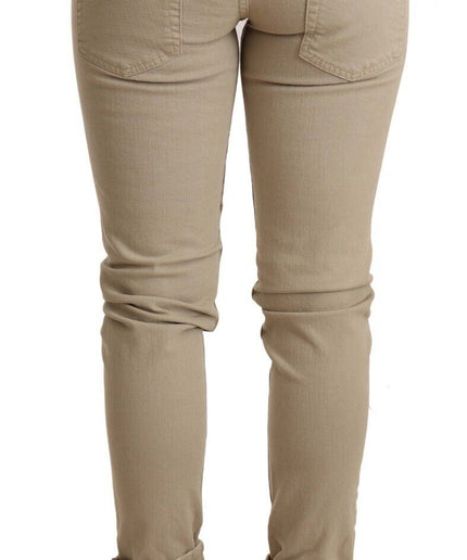 Acht Beige Cotton Slim Fit Chic Jeans