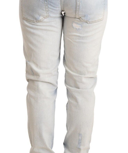 Acht Chic Light-Blue Folded Hem Denim Jeans