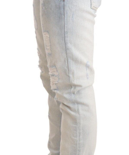 Acht Chic Light-Blue Folded Hem Denim Jeans