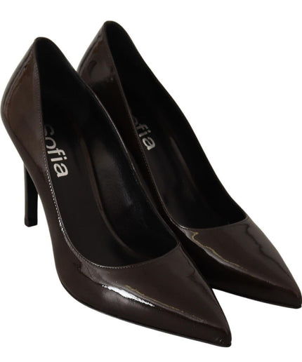 Sofia Elegant Brown Leather Heels Pumps