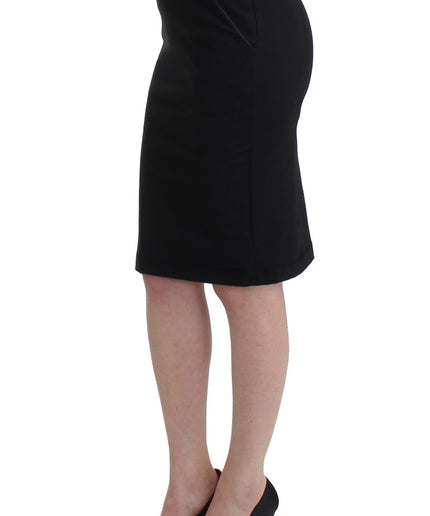 GF Ferre Chic Black Pencil Skirt Knee Length with Side Zip