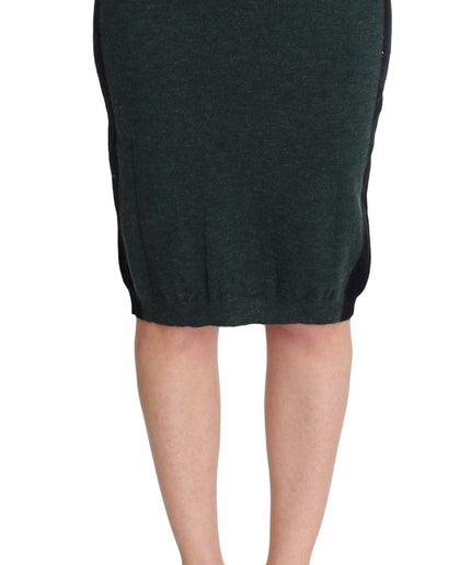 MILA SCHÖN Emerald Elegance Wool-Blend Pencil Skirt