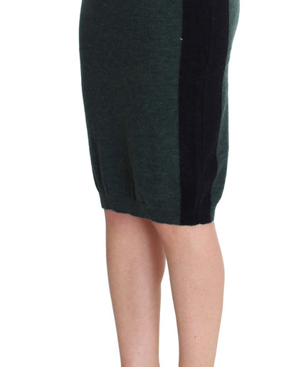 MILA SCHÖN Emerald Elegance Wool-Blend Pencil Skirt