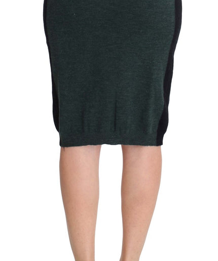 MILA SCHÖN Emerald Elegance Wool-Blend Pencil Skirt