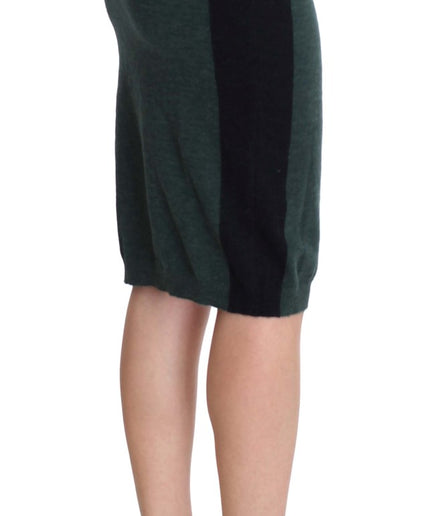 MILA SCHÖN Emerald Elegance Wool-Blend Pencil Skirt