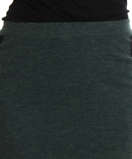 MILA SCHÖN Emerald Elegance Wool-Blend Pencil Skirt