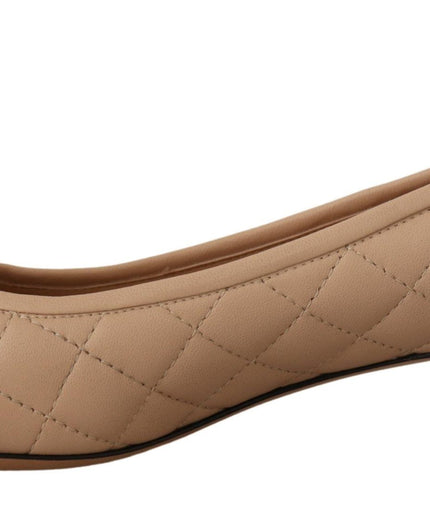 Salvatore Ferragamo Elegant Quilted Leather Pumps in Beige and Black