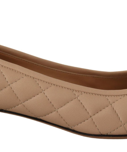 Salvatore Ferragamo Elegant Quilted Leather Pumps in Beige and Black