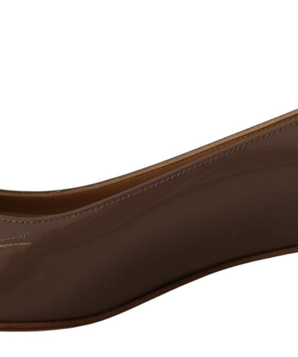 Salvatore Ferragamo Elegant Caraway Brown Pumps with Vara Bow