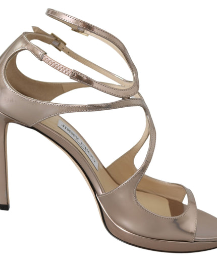 Jimmy Choo Ballet Pink Liquid Mirror Leather Sandals