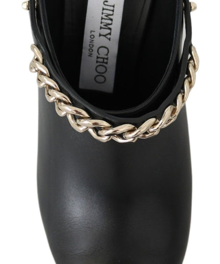 Jimmy Choo Elegant Black Gold Leather Pumps