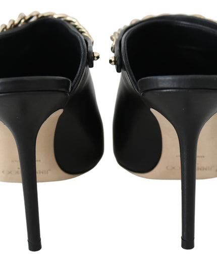 Jimmy Choo Elegant Black Gold Leather Pumps