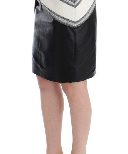 Sachin & Babi Elegant Leather Liza Skirt in Black and Gray