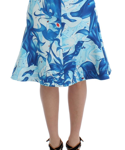 Koonhor Elegant Fresco-Print Knee-Length Skirt