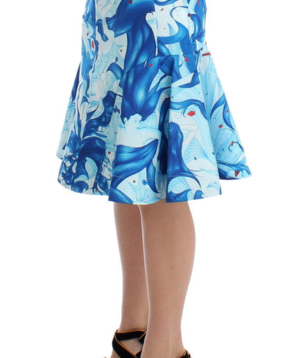 Koonhor Elegant Fresco-Print Knee-Length Skirt