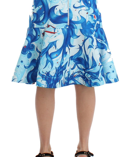 Koonhor Elegant Fresco-Print Knee-Length Skirt