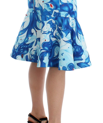 Koonhor Elegant Fresco-Print Knee-Length Skirt