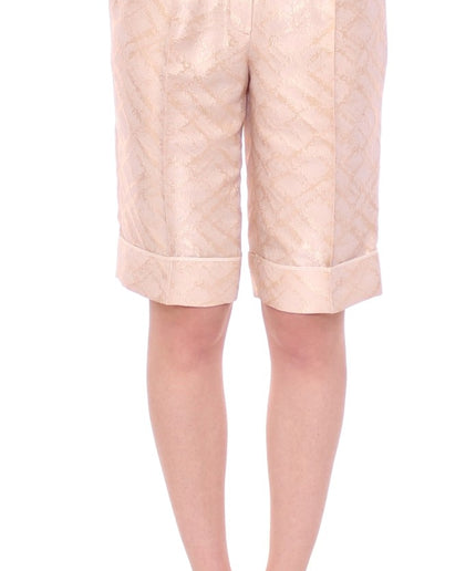 Zeyneptosun Exclusive Beige Brocade Above Knee Shorts