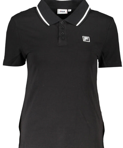 Fila Black Cotton Women Polo Shirt