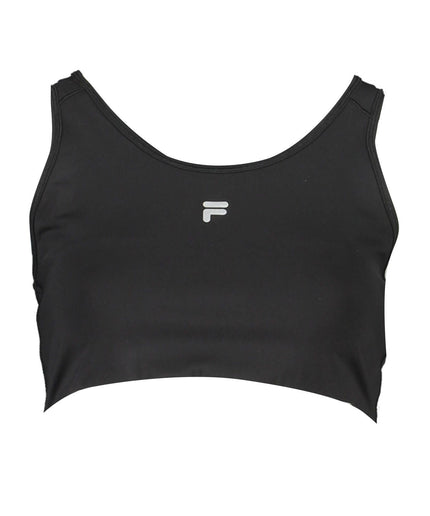 Fila Black Polyester Women Sports Bra